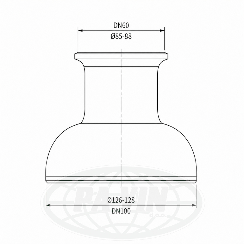URI010 Redukcija inox 100-60 garola