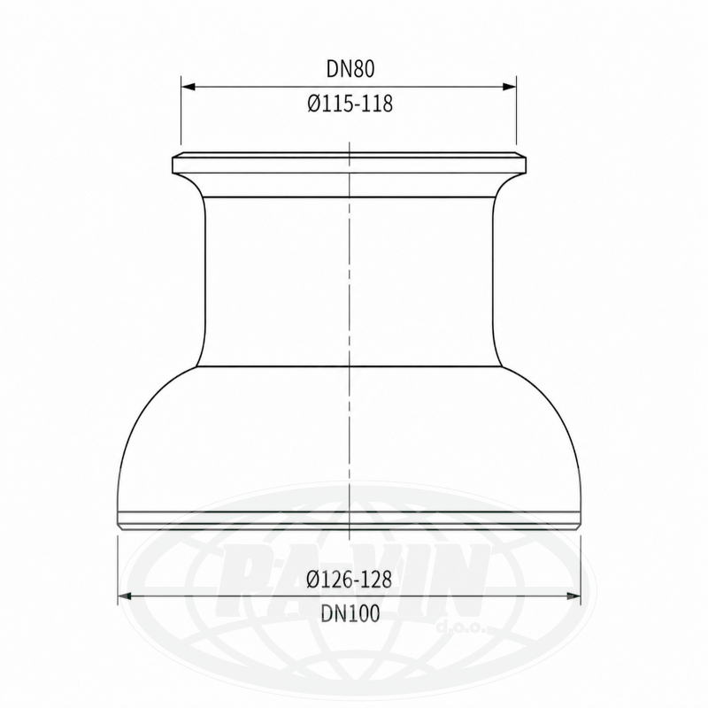 URI012 Redukcija inox 100-80 garola