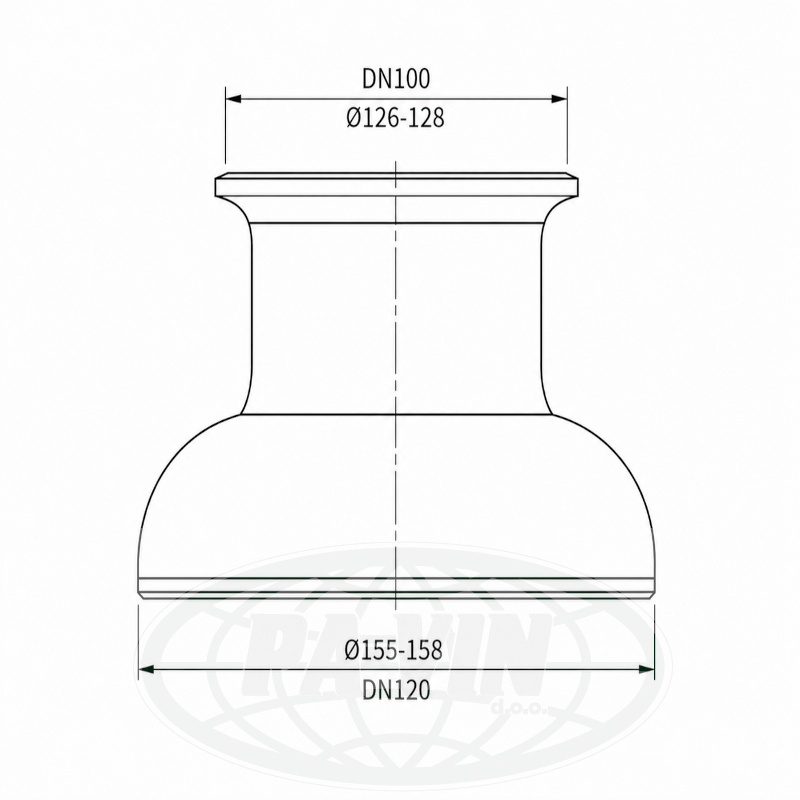 URI014 Redukcija inox 120-100 garola