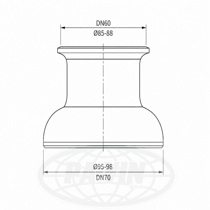 URI006 Redukcija inox 70-60 garola