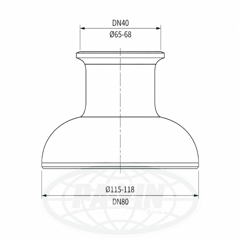 URI015 Redukcija inox 80-40 garola
