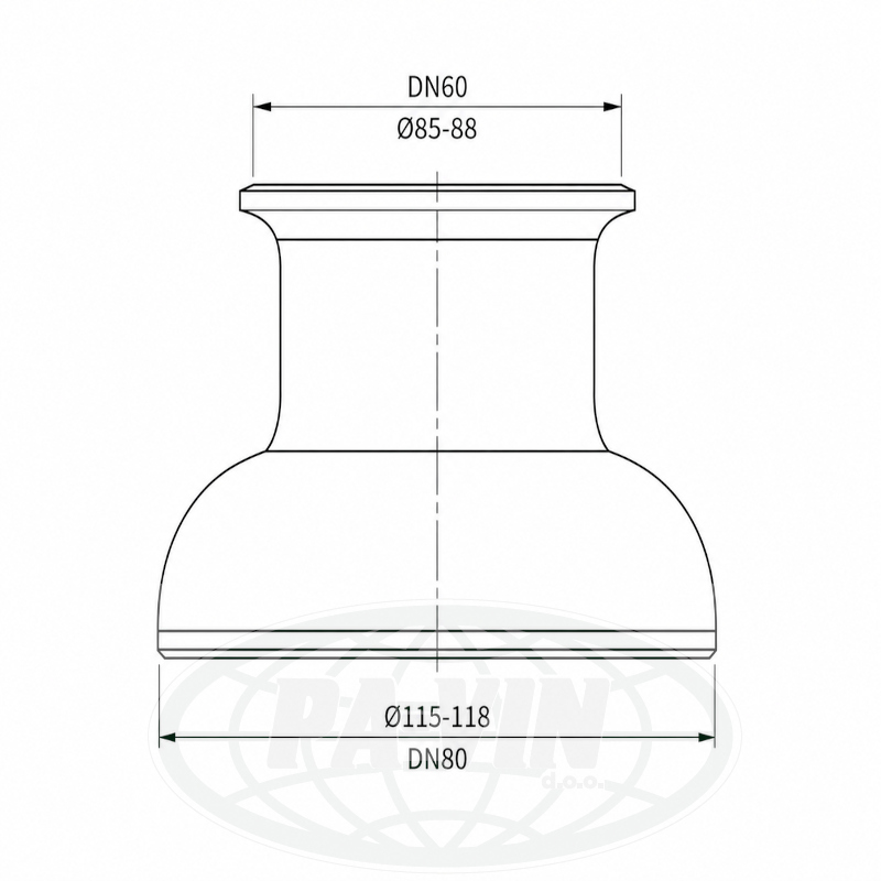 URI008 Redukcija inox 80-60 garola
