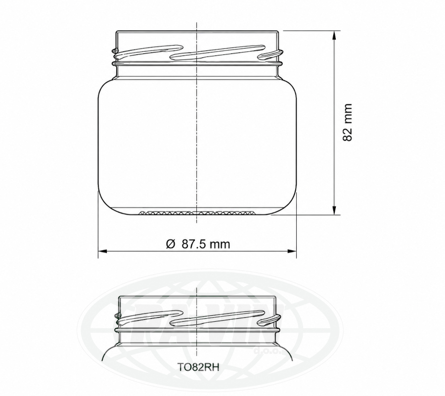 28023-1 Staklenka 370ml niska (210g) Adriatic  - 20/1 paketi 28023-1  (pal 1800 kom)