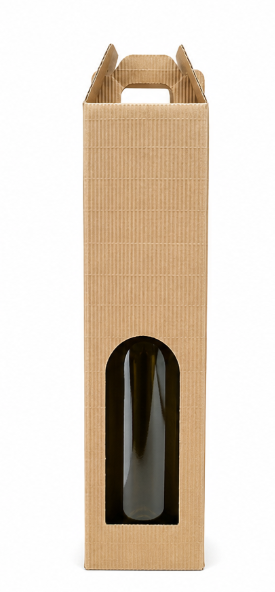 Kartonska kutija rebrasta za 1 bocu (78x78x360mm)