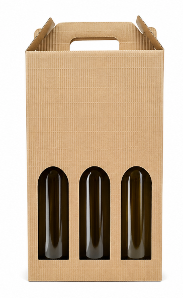 Kartonska kutija rebrasta za 3 boce (234x78x360mm)