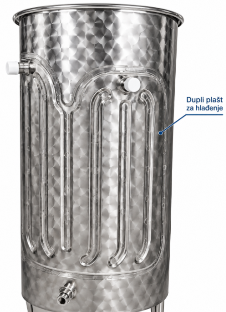 116174 Posuda inox PZ 1500 l / Letina sa duplikatorom za hlađenje